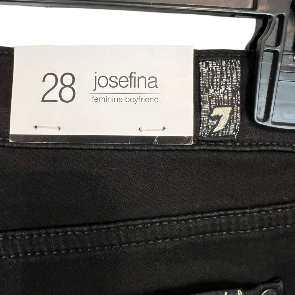 7 For All Mankind Josefina Feminine Boyfriend Jeans Black Size 28 NWT - Picture 5 of 11